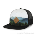 sublimation snapback hat PU patch with debossed logo